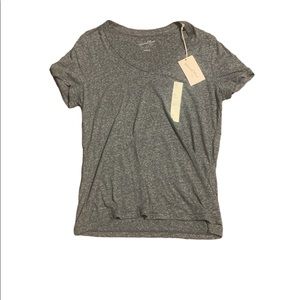 Gray Short Sleeve V-Neck T-shirt